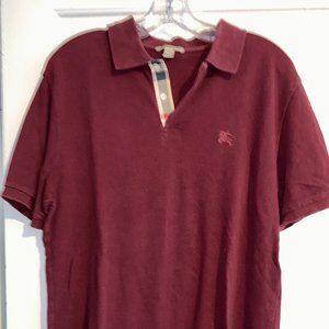 Men's Burberry Polo - Large - burgundy